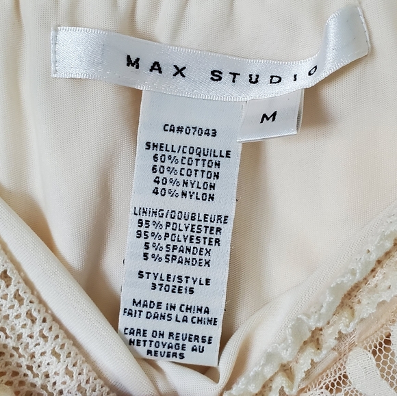 MAX STUDIO Cream Lace Tube Skirt Sz. M - Picture 3 of 3